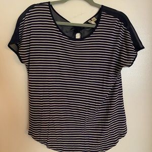 Lauren Conrad Blue & White Striped Blouse